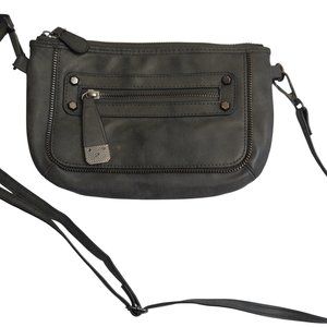 Nicole Miller New York Small Pewter Gray Crossbody Bag Purse